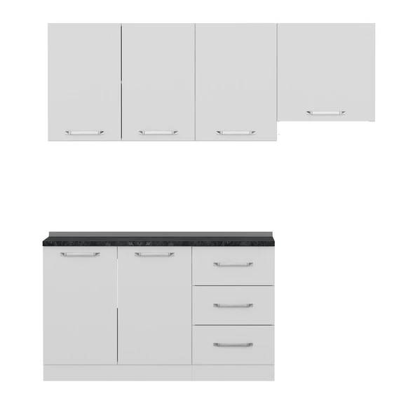 Minar 200 Cm Mutfak Dolabı Beyaz 200-B4 - Resim 6