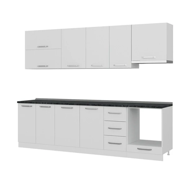 Minar 275 Cm Mutfak Dolabı Beyaz 275-B5 - Resim 4