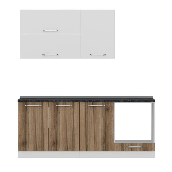 Minar 200 Cm Mutfak Dolabı Beyaz Dore 200-D6 - Resim 6