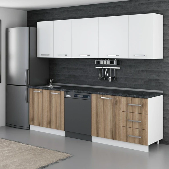 Minar 255 Cm Mutfak Dolabı Beyaz Dore 255-D9 - Resim 5