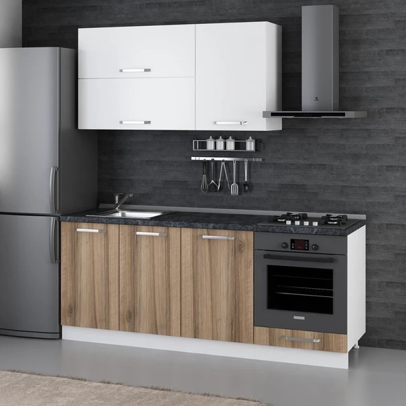 Minar 200 Cm Mutfak Dolabı Beyaz Dore 200-D6 - Resim 3