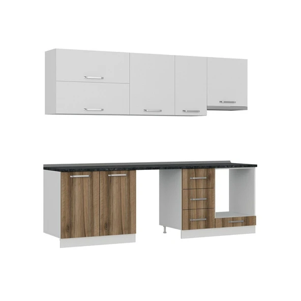 Minar 255 Cm Mutfak Dolabı Beyaz Dore 255-D16 - Resim 2