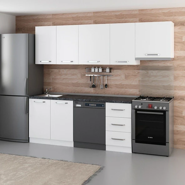 Minar 255 Cm Mutfak Dolabı Beyaz 255-B12 - Resim 3