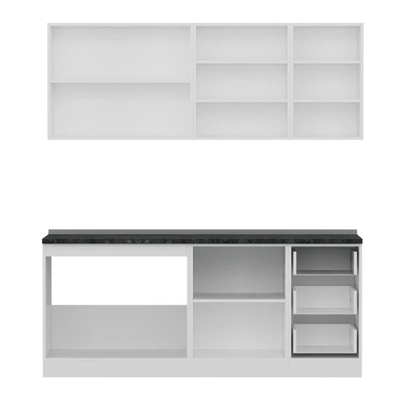 Minar 195 Cm Mutfak Dolabı Beyaz Antrasit 195-A2 - Resim 2