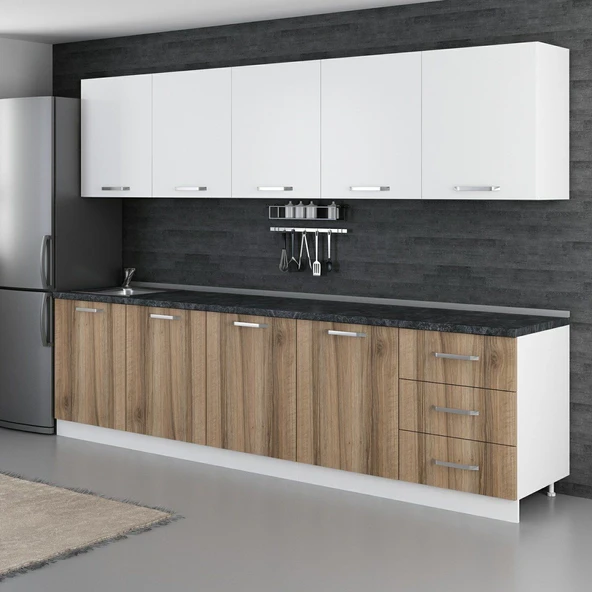 Minar 300 Cm Mutfak Dolabı Beyaz Dore 300-D3 - Resim 5