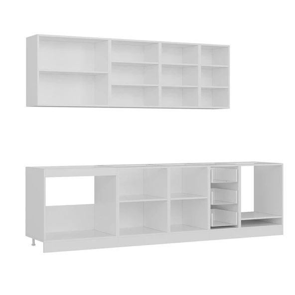 Minar 290 Cm Mutfak Dolabı Beyaz 290-B6 - Resim 6