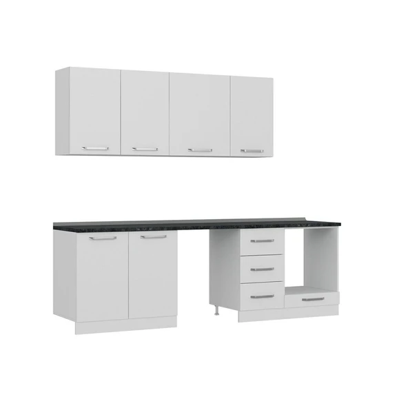 Minar 255 Cm Mutfak Dolabı Beyaz 255-B11 - Resim 2