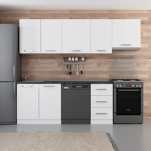 Minar 255 Cm Mutfak Dolabı Beyaz 255-B12 ürün görseli