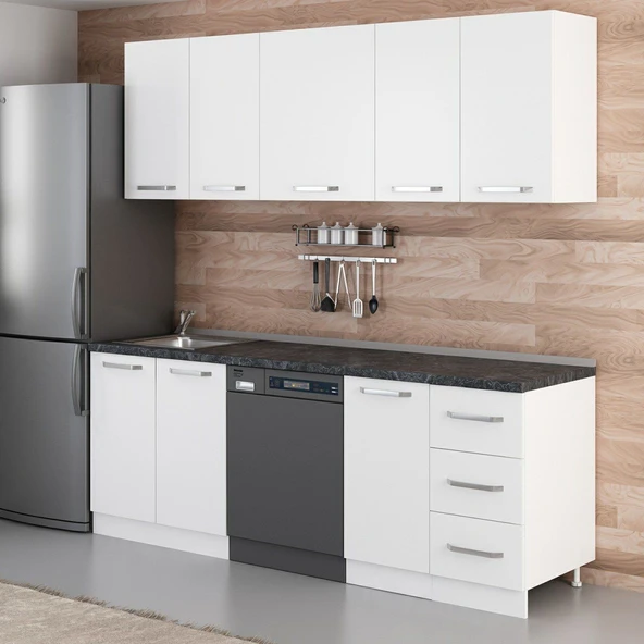 Minar 220 Cm Mutfak Dolabı Beyaz 220-B11 - Resim 5