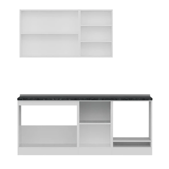 Minar 200 Cm Mutfak Dolabı Beyaz Dore 200-D6 - Resim 2