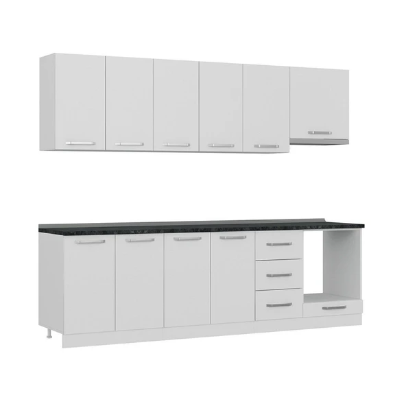 Minar 265 Cm Mutfak Dolabı Beyaz 265-B5 - Resim 3