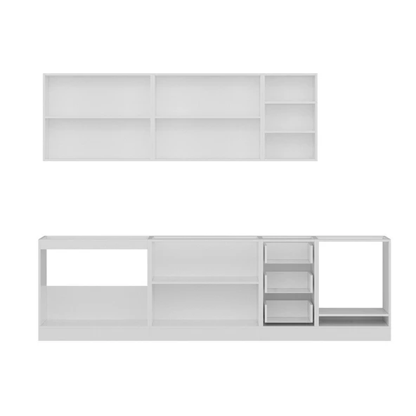 Minar 285 Cm Mutfak Dolabı Beyaz Dore 285-D6 - Resim 7