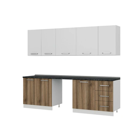 Minar 255 Cm Mutfak Dolabı Beyaz Dore 255-D9 - Resim 6