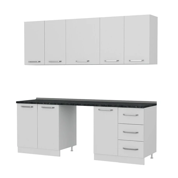 Minar 220 Cm Mutfak Dolabı Beyaz 220-B11 - Resim 6