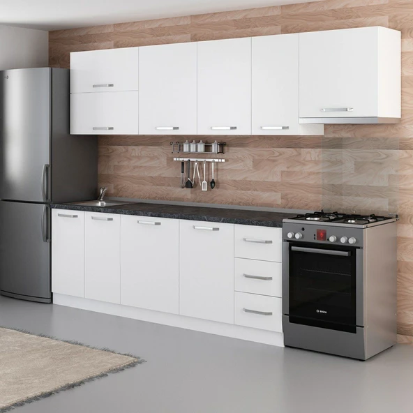 Minar 290 Cm Mutfak Dolabı Beyaz 290-B7 - Resim 5