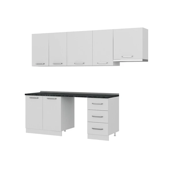 Minar 255 Cm Mutfak Dolabı Beyaz 255-B12 - Resim 6