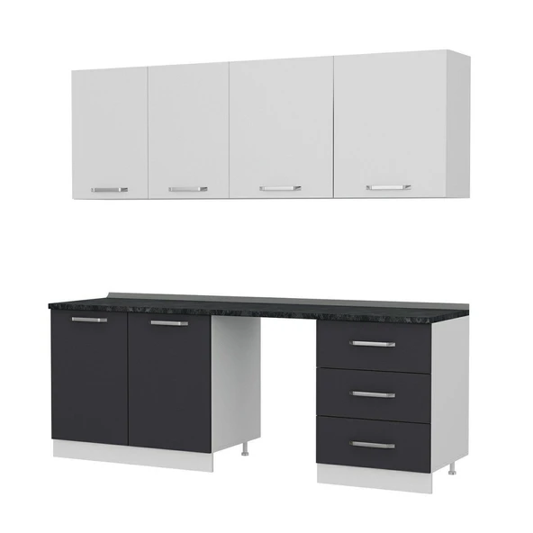 Minar 220 Cm Mutfak Dolabı Beyaz Antrasit 220-A12 - Resim 6