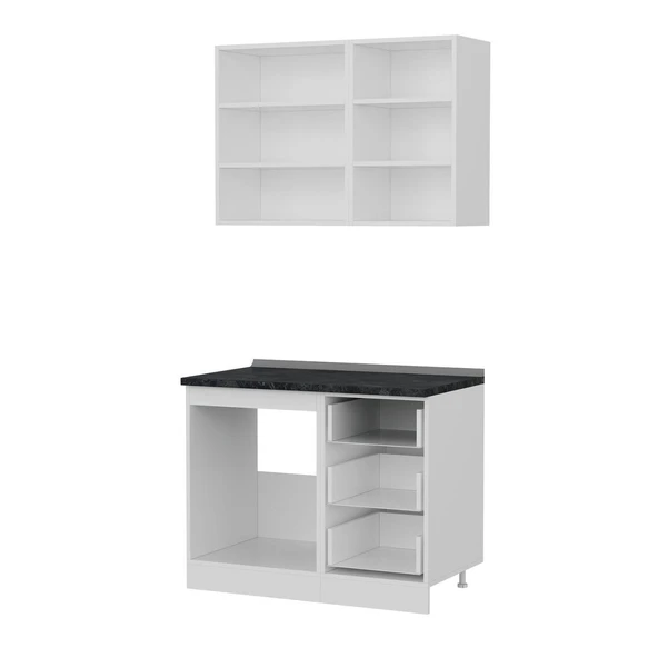 Minar 105 Cm Mutfak Dolabı Beyaz 105-B1 - Resim 6