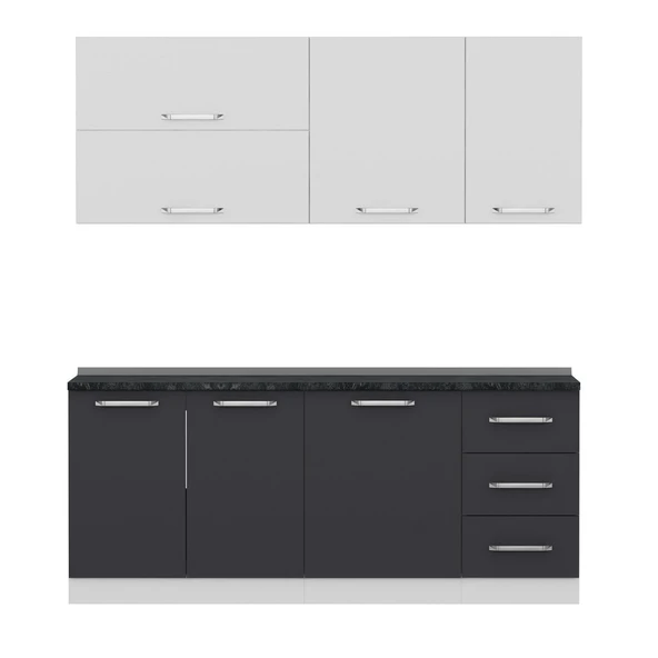 Minar 195 Cm Mutfak Dolabı Beyaz Antrasit 195-A2 - Resim 6