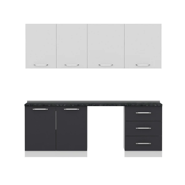 Minar 220 Cm Mutfak Dolabı Beyaz Antrasit 220-A12 - Resim 4