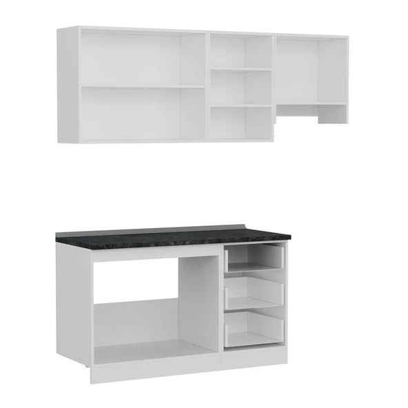 Minar 200 Cm Mutfak Dolabı Beyaz 200-B4 - Resim 7