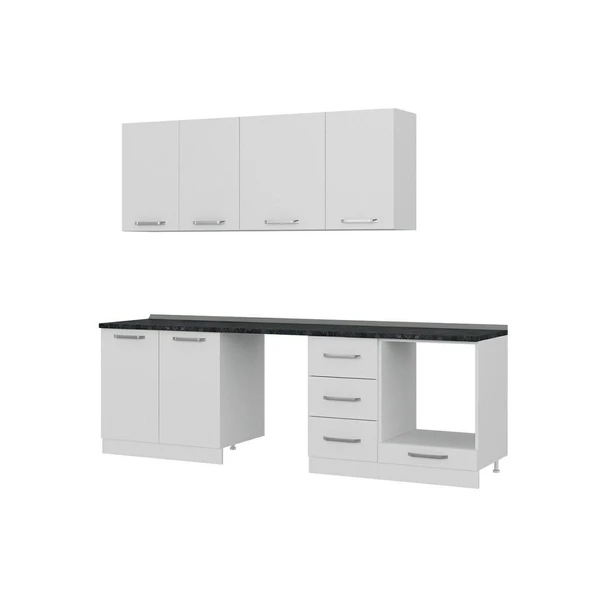 Minar 255 Cm Mutfak Dolabı Beyaz 255-B11 - Resim 6