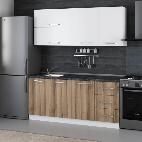 Minar 180 Cm Mutfak Dolabı Beyaz Dore 180-D2 - Resim 3