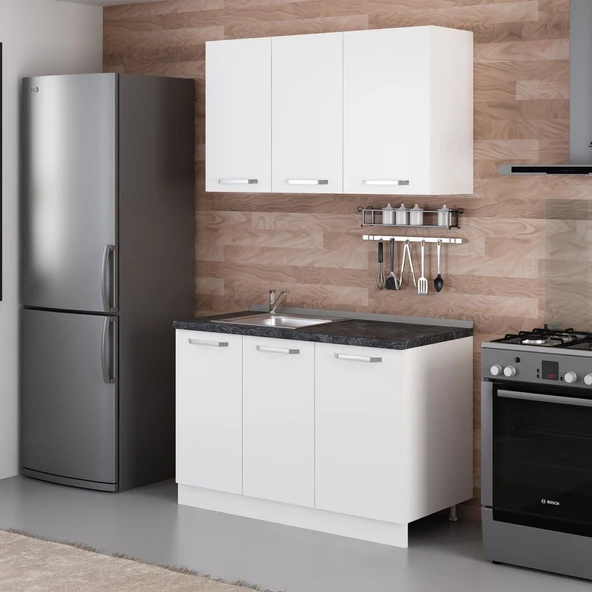 Minar 125 Cm Mutfak Dolabı Beyaz 125-B1 - Resim 5