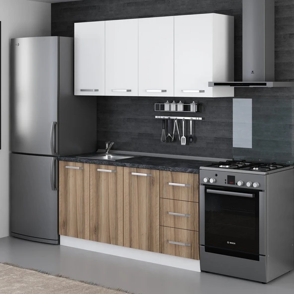 Minar 160 Cm Mutfak Dolabı Beyaz Dore 160-D1 - Resim 5