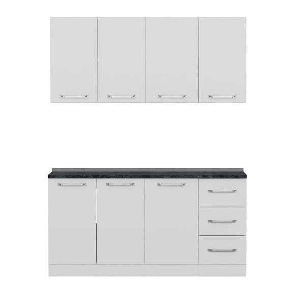 Minar 165 Cm Mutfak Dolabı Beyaz 165-B1 - Resim 6