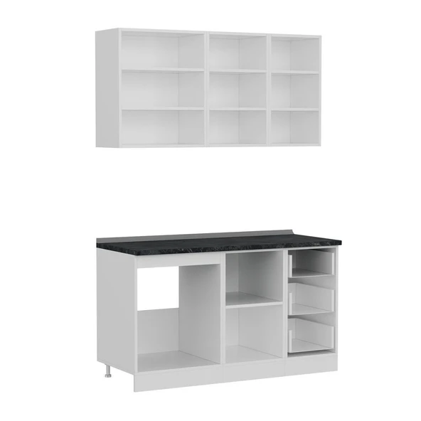 Minar 145 Cm Mutfak Dolabı Beyaz 145-B1 - Resim 6