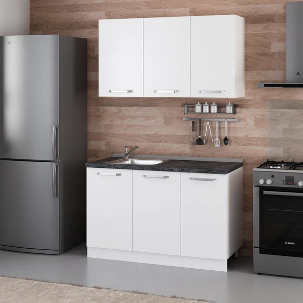 Minar 130 Cm Mutfak Dolabı Beyaz 130-B1 - Resim 3