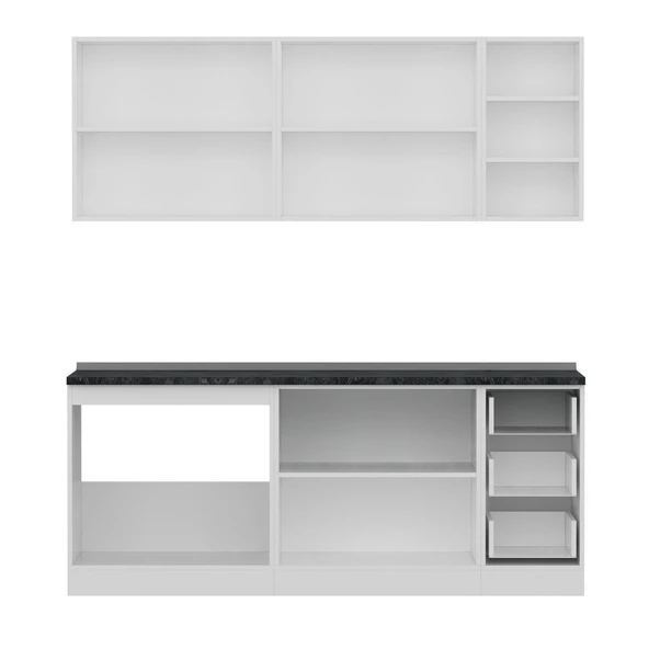 Minar 200 Cm Mutfak Dolabı Beyaz Dore 200-D1 - Resim 2