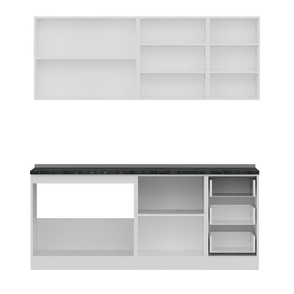 Minar 195 Cm Mutfak Dolabı Beyaz 195-B1 - Resim 2