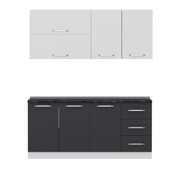 Minar 180 Cm Mutfak Dolabı Beyaz Antrasit 180-A2 - Resim 6