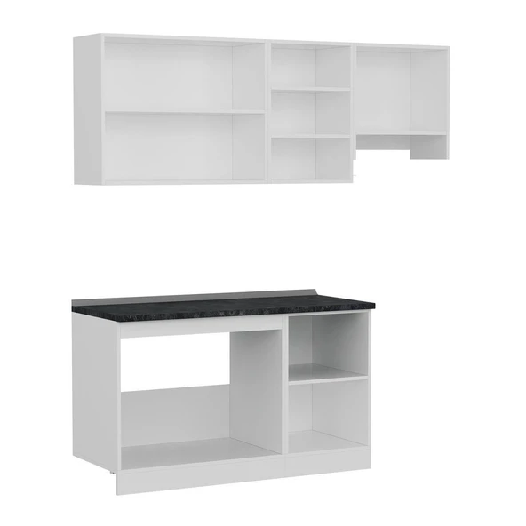 Minar 200 Cm Mutfak Dolabı Beyaz Antrasit 200-A7 - Resim 7