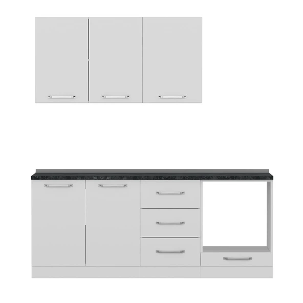 Minar 200 Cm Mutfak Dolabı Beyaz 200-B3 - Resim 6