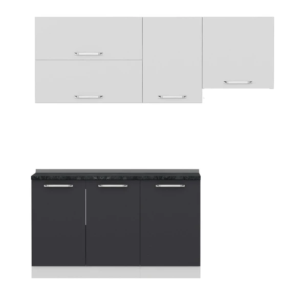 Minar 200 Cm Mutfak Dolabı Beyaz Antrasit 200-A7 - Resim 6