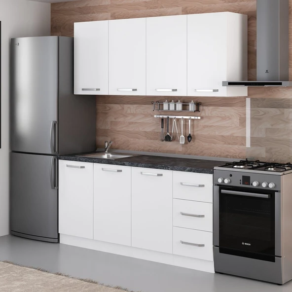 Minar 175 Cm Mutfak Dolabı Beyaz 175-B1 - Resim 5