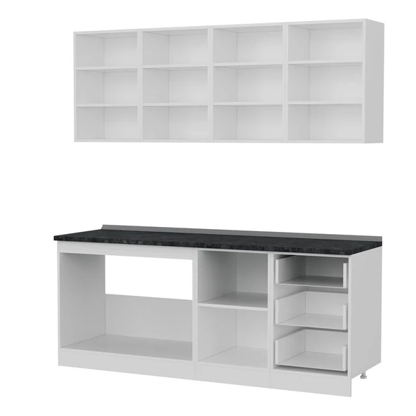 Minar 200 Cm Mutfak Dolabı Beyaz 200-B2 - Resim 4