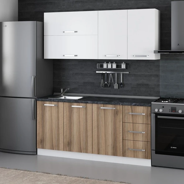 Minar 175 Cm Mutfak Dolabı Beyaz Dore 175-D2 - Resim 3