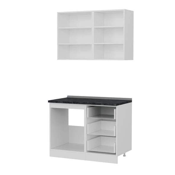 Minar 110 Cm Mutfak Dolabı Beyaz 110-B1 - Resim 4