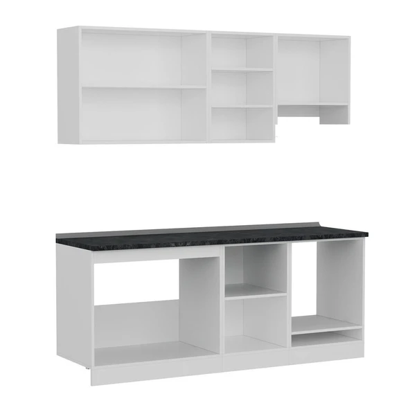 Minar 200 Cm Mutfak Dolabı Beyaz Antrasit 200-A8 - Resim 7