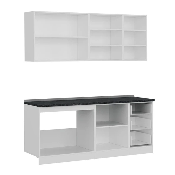 Minar 195 Cm Mutfak Dolabı Beyaz 195-B1 - Resim 7