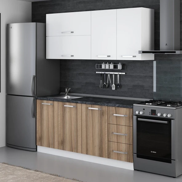 Minar 175 Cm Mutfak Dolabı Beyaz Dore 175-D2 - Resim 5