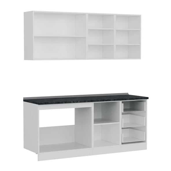 Minar 190 Cm Mutfak Dolabı Beyaz Dore 190-D1 - Resim 7