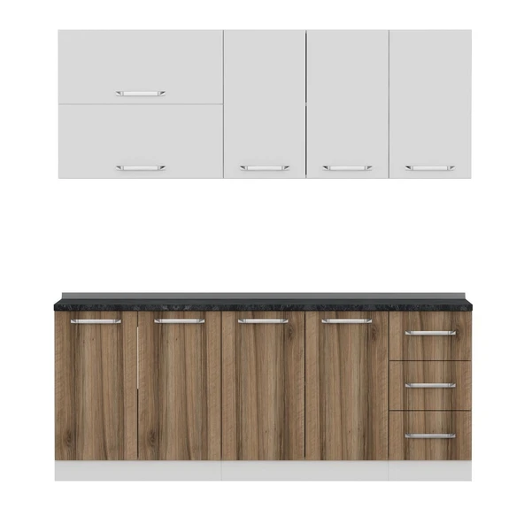 Minar 200 Cm Mutfak Dolabı Beyaz Dore 200-D1 - Resim 6