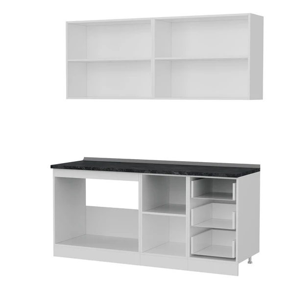 Minar 180 Cm Mutfak Dolabı Beyaz 180-B2 - Resim 4