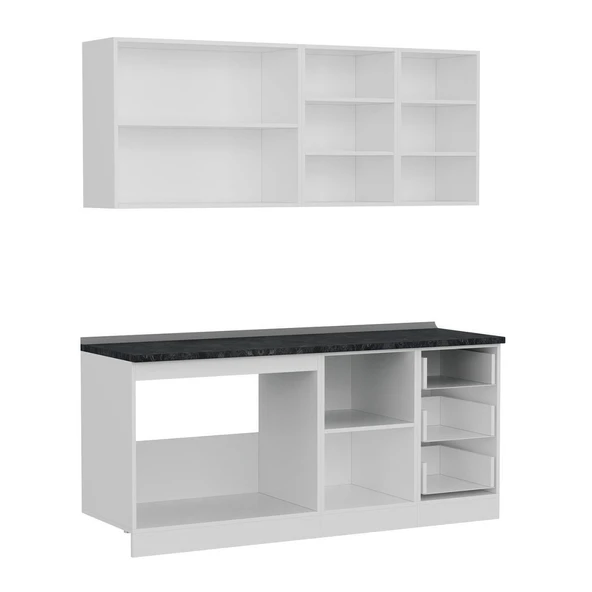 Minar 185 Cm Mutfak Dolabı Beyaz Dore 185-D2 - Resim 7