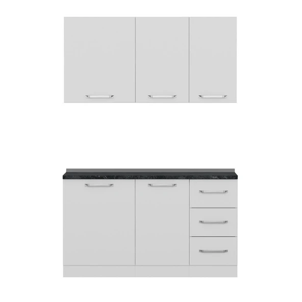 Minar 145 Cm Mutfak Dolabı Beyaz 145-B1 - Resim 5